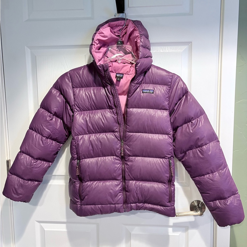 Patagonia Purple Hooded Down Jacket